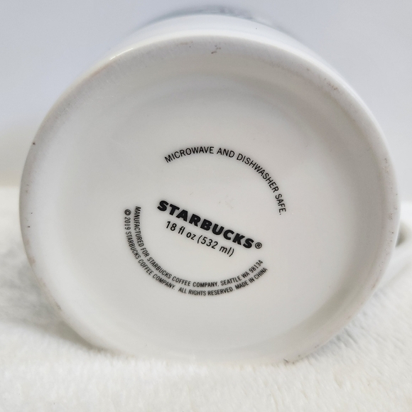 Starbucks 2019 Ceramic White Green Classic Siren Mermaid Coffee Cup Mug XL 18 Oz - Picture 10 of 10
